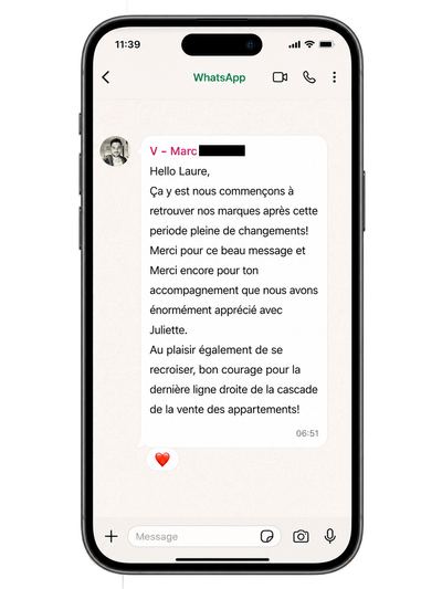 Message WhatsApp — Brigitte