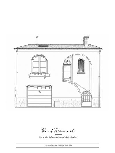 Façade rue d'Arsonval, Procé, Nantes