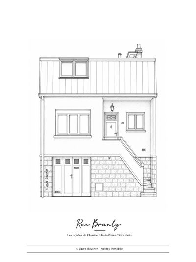 Façade rue Branly, Procé, Nantes