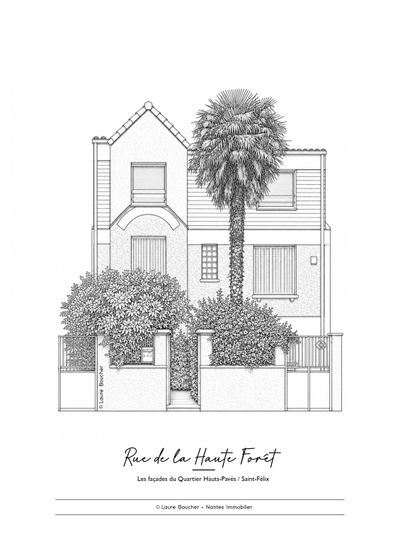 Façade rue de la Haute-Forêt, Saint-Félix, Nantes