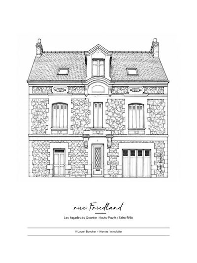 Façade rue de Friedland, Hauts-Pavés, Nantes