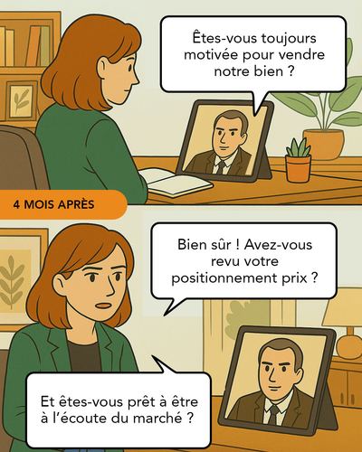 Un acheteur devant son écran fait glisser une annonce trop chère vers la suivante, sans même cliquer pour en savoir plus